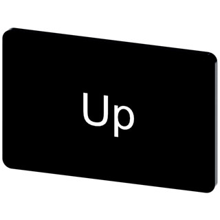 Labeling plate 17.5 x 27 mm, label black, labeling: Up