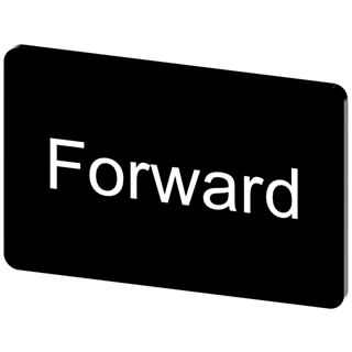 Labeling plate 17.5 x 27 mm, label black, labeling: Forward