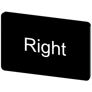 Labeling plate 17.5 x 27 mm, label black, labeling: Rechts