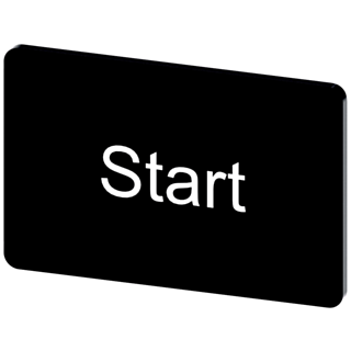 Labeling plate 17.5 x 27 mm, label black, labeling: Start