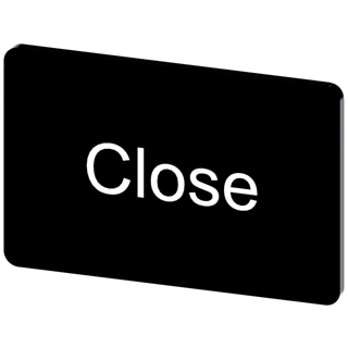 Labeling plate 17.5 x 27 mm, label black, labeling: Close
