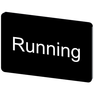 Labeling plate 17.5 x 27 mm, label black, labeling: Running