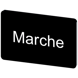 Labeling plate 17.5 x 27 mm, label black, labeling: Marche