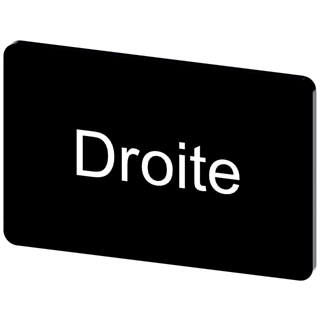 Labeling plate 17.5 x 27 mm, label black, labeling: DROITE