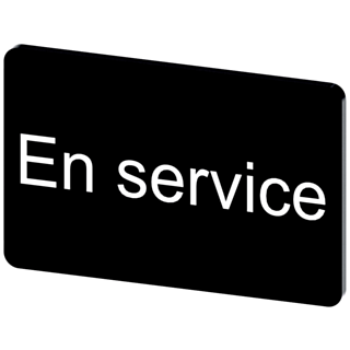Labeling plate 17.5 x 27 mm, label black, labeling: En Service