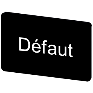 Labeling plate 17.5 x 27 mm, label black, labeling: DEFAUT