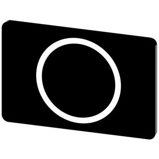 Labeling plate 17.5x27 mm, black label, icon: O*