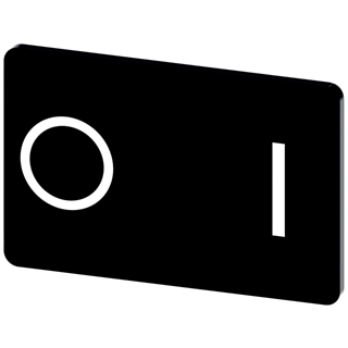 Labeling plate 17.5x27 mm, black label, icon: O* I