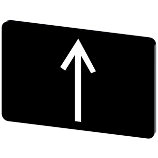 Labeling plate 17.5x27 mm, black label, icon: Arrow pointing up