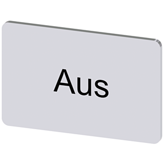 Labeling plate 17.5x27 mm, silver-colored label, labeling: Aus