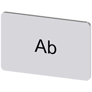 Labeling plate 17.5x27 mm, silver-colored label, labeling: Ab