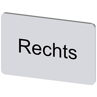 Labeling plate 17.5x27 mm, silver-colored label, labeling: Rechts