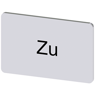 Labeling plate 17.5x27 mm, silver-colored label, labeling: Zu