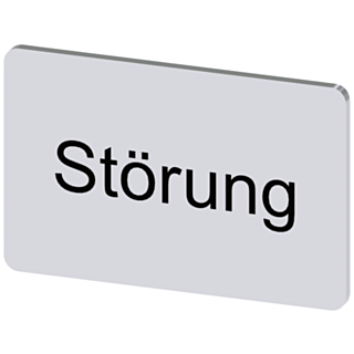 Labeling plate 17.5x27 mm, silver-colored label, labeling: Störung