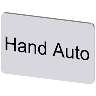 Labeling plate 17.5x27 mm, silver-colored label, labeling: Hand Auto