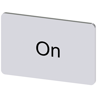 Labeling plate 17.5x27 mm, silver-colored label, labeling: On