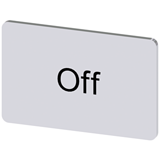 Labeling plate 17.5x27 mm, silver-colored label, labeling: Off