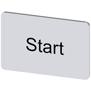 Labeling plate 17.5x27 mm, silver-colored label, labeling: Start