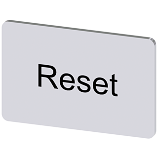 Labeling plate 17.5x27 mm, silver-colored label, labeling: Reset