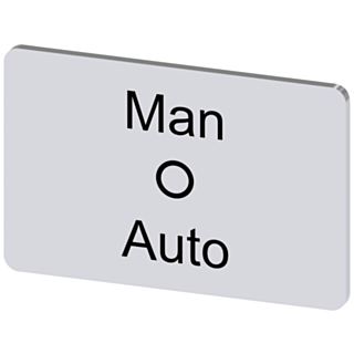 Labeling plate 17.5x27 mm, silver-colored label, labeling: Man-O-Auto