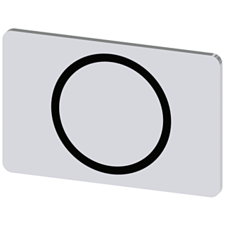 Labeling plate 17.5x27 mm, silver-colored label, icon: O*