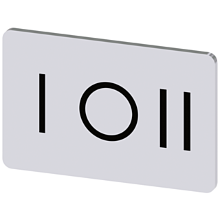 Labeling plate 17.5x27 mm, silver-colored label, icon: I* O II