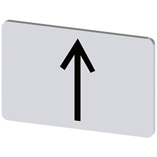 Labeling plate 17.5x27 mm, silver-colored label, icon: Arrow pointing up