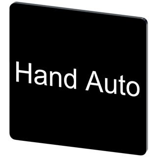 Labeling plate 27 x 27 mm, label black, labeling: Hand Auto