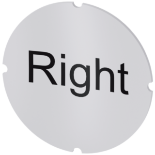 Inscription plate for illuminated pushbutton, round, milky, labeling: Rechts