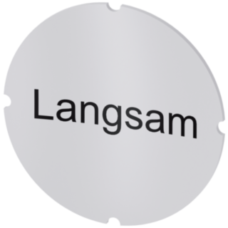 Inscription plate for illuminated pushbutton, round, milky, labeling: Langsam
