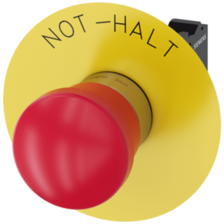Emergency stop mushroom pushbutton, 22 mm, round, metal, high gloss, red, 1 NC