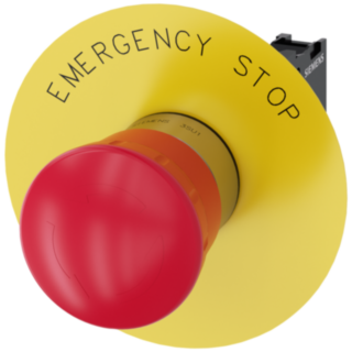 Emergency stop mushroom pushbutton, 22 mm, round, metal, high gloss, red, 1 NC