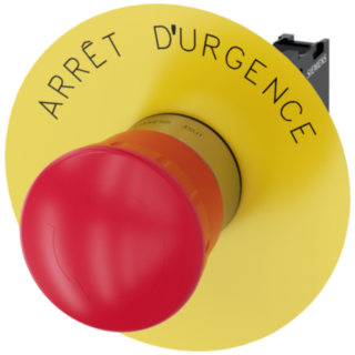 Emergency stop mushroom pushbutton, 22 mm, round, metal, high gloss, red, 1 NC