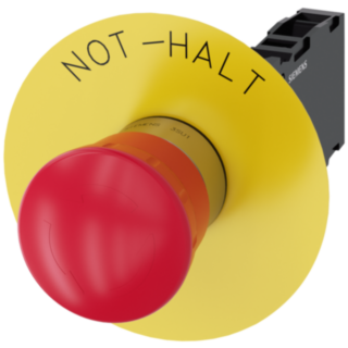 Emergency stop mushroom pushbutton, 22 mm, round, metal, high gloss, red, 1 NO + 1 NC