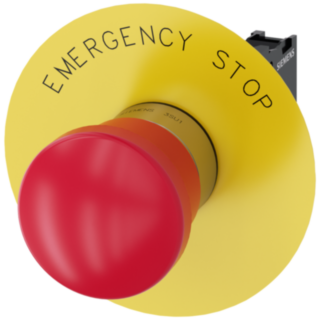 Emergency stop mushroom pushbutton, 22 mm, round, metal, high gloss, red, 1 NC