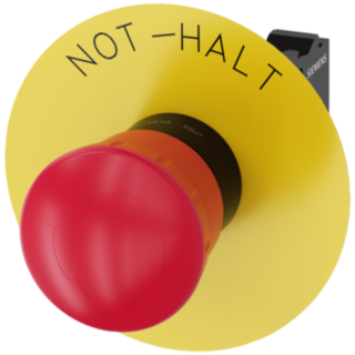 Emergency stop mushroom pushbutton, 22 mm, round, plastic, red, 1 NC