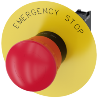 Emergency stop mushroom pushbutton, 22 mm, round, plastic, red, 1 NC