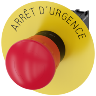 Emergency stop mushroom pushbutton, 22 mm, round, plastic, red, 1 NC