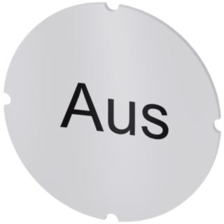 Inscription plate for illuminated pushbutton, round, milky, labeling: Aus