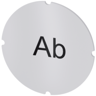 Inscription plate for illuminated pushbutton, round, milky, labeling: Ab