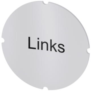 Inscription plate for illuminated pushbutton, round, milky, labeling: Links