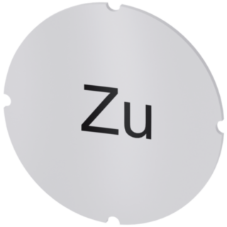 Inscription plate for illuminated pushbutton, round, milky, labeling: Zu