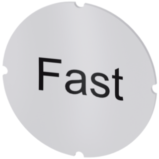 Inscription plate for illuminated pushbutton, round, milky, labeling: Fast