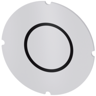 Inscription plate for illuminated pushbutton, round, milky, icon: O*