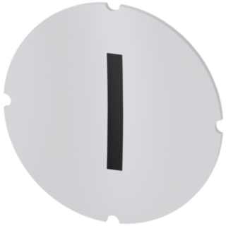 Inscription plate for illuminated pushbutton, round, milky, icon: I*