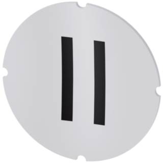 Inscription plate for illuminated pushbutton, round, milky, icon: II*