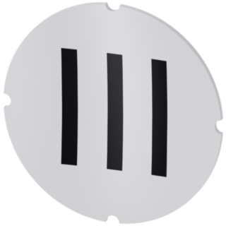 Inscription plate for illuminated pushbutton, round, milky, icon: III*