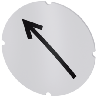 Inscription plate for illuminated pushbutton, round, milky, icon: Arrow direction