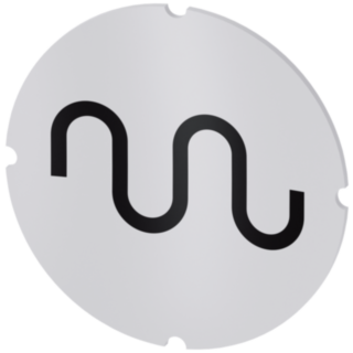 Inscription plate for illuminated pushbutton, round, milky, icon: Rapid traverse