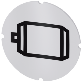 Inscription plate for illuminated pushbutton, round, milky, icon: Electric motor